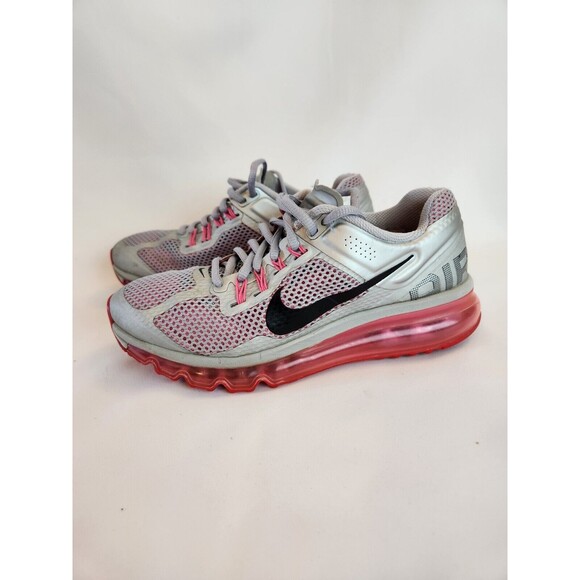 Nike Air Max 2013 555753-002 Pink Silv Running Shoes Sneakers Girls 6Y Women 7.5 - Picture 4 of 11